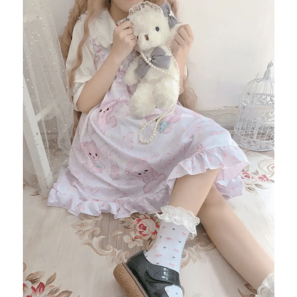 Angelic Baby Teddy Bear Lolita Dress for Pastel Princesses - Cosparty