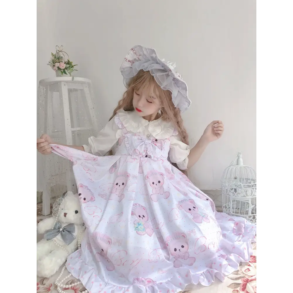 Angelic Baby Teddy Bear Lolita Dress for Pastel Princesses - dresses