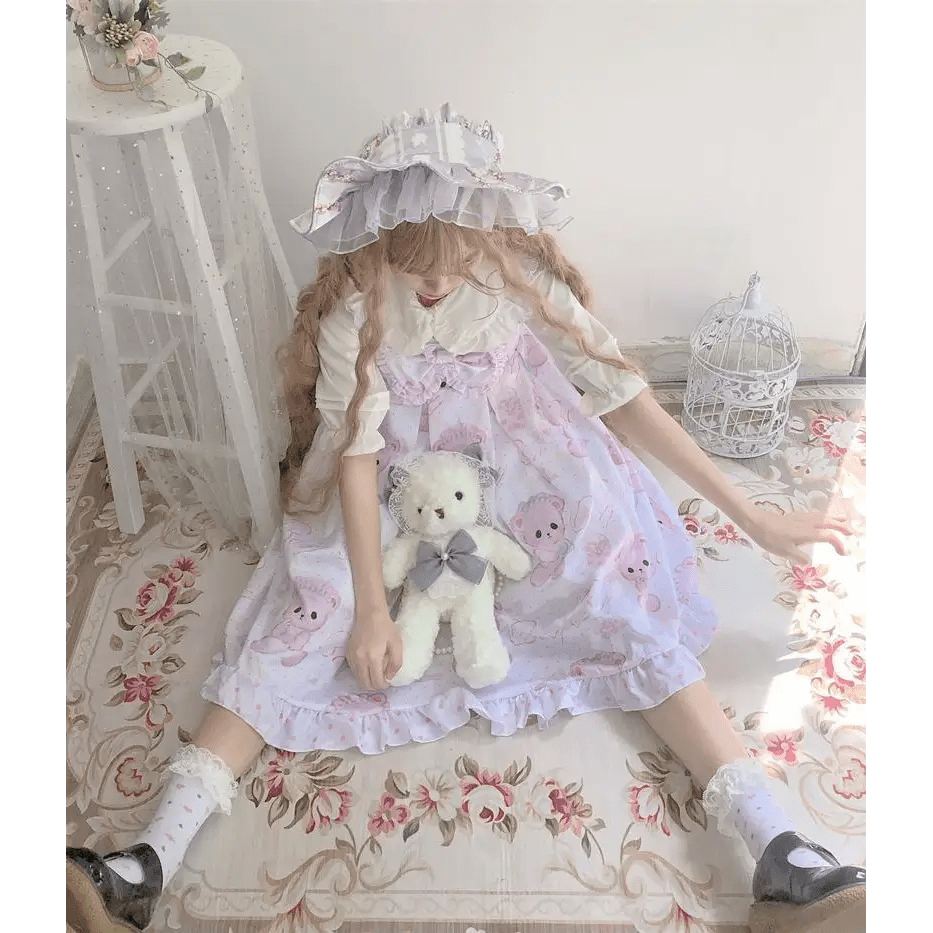 Angelic Baby Teddy Bear Lolita Dress for Pastel Princesses - Cosparty
