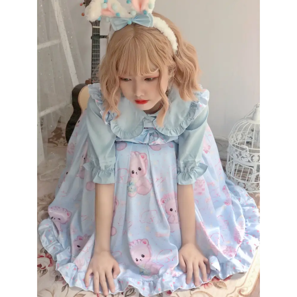 Angelic Baby Teddy Bear Lolita Dress for Pastel Princesses - dresses