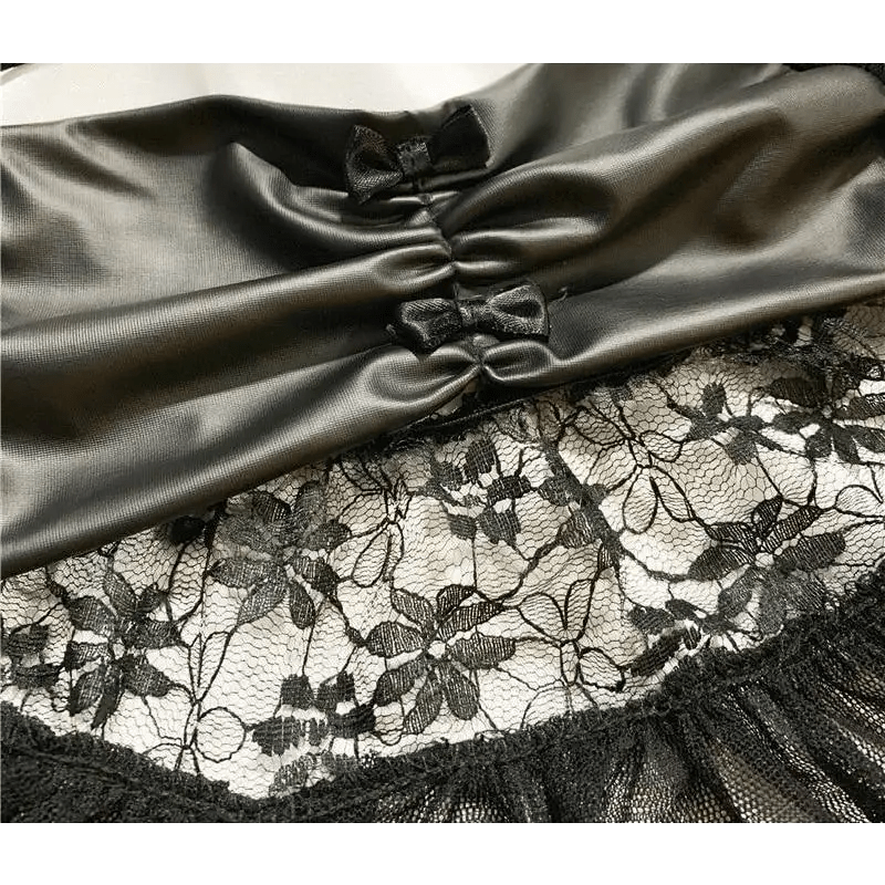 Anime Inspired Lingerie Set with Bat Wings and Vegan Leather Accents - Cosparty