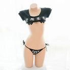 Anime Inspired Micro Crop Top Lingerie Set for Edgy Cuties - Cosparty