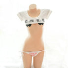 Anime Inspired Micro Crop Top Lingerie Set for Edgy Cuties - Cosparty