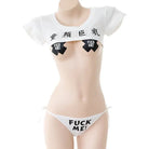 Anime Inspired Micro Crop Top Lingerie Set for Edgy Cuties - Cosparty