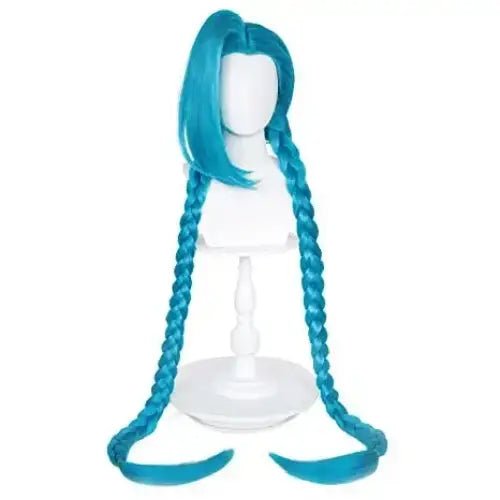 Arcane League of Legends Jinx Cosplay Blue Braid Wig - Cosparty