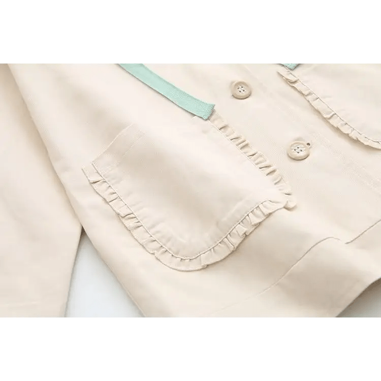 Avocado Teddy Bear Windbreaker Coat for Spring and Fall - Cosparty