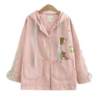 Avocado Teddy Bear Windbreaker Coat for Spring and Fall - Cosparty