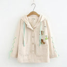 Avocado Teddy Bear Windbreaker Coat for Spring and Fall - Cosparty