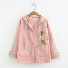 Avocado Teddy Bear Windbreaker Coat for Spring and Fall - Cosparty