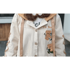 Avocado Teddy Bear Windbreaker Coat for Spring and Fall - Cosparty