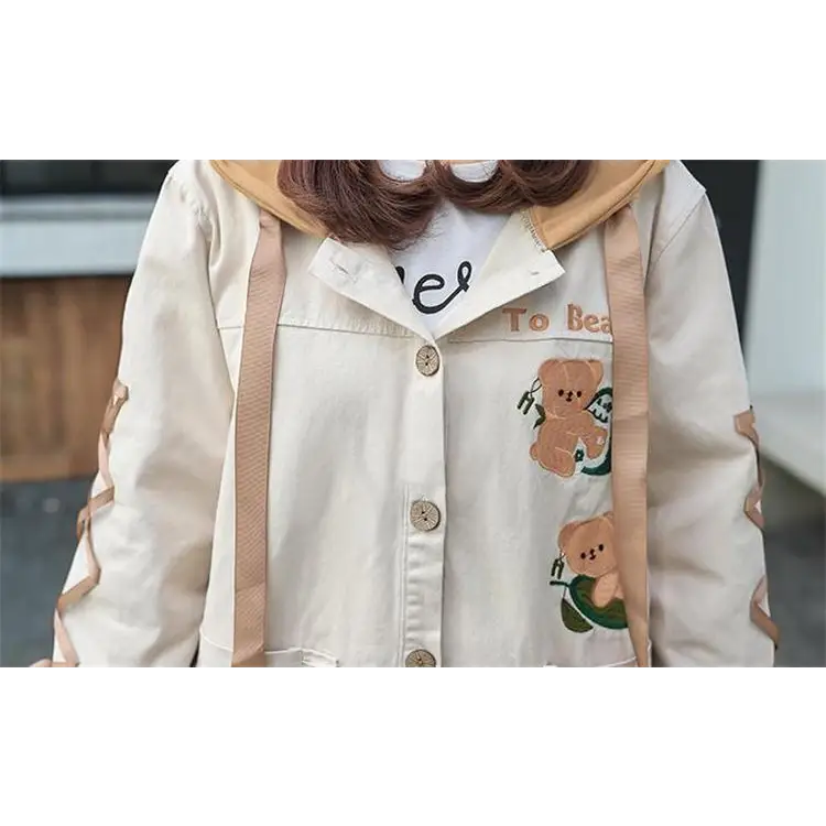 Avocado Teddy Bear Windbreaker Coat for Spring and Fall - coat