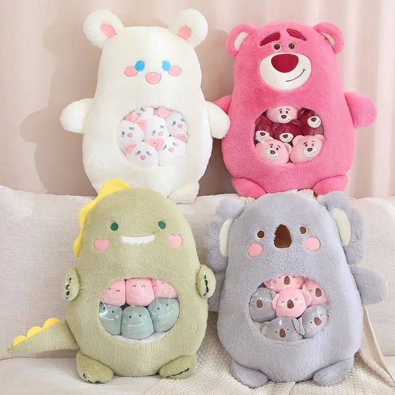 Baby Animal Bag of Stuffies featuring Adorable Koalas, Bears, Dinosaurs, and Bunnies - Cosparty