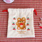 Baby Bear and Bunny Corduroy Drawstring Bags for Cute Belongings - bag