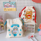 Baby Bear and Bunny Corduroy Drawstring Bags for Cute Belongings - bag