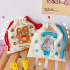 Baby Bear and Bunny Corduroy Drawstring Bags for Cute Belongings - bag