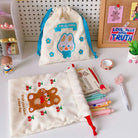 Baby Bear and Bunny Corduroy Drawstring Bags for Cute Belongings - Cosparty