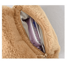 Baby Bear Fur Handbag with Cute Embroidered Teddy Bear Face - Cosparty