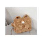 Baby Bear Fur Handbag with Cute Embroidered Teddy Bear Face - Cosparty
