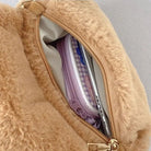 Baby Bear Fur Handbag with Cute Embroidered Teddy Bear Face - Cosparty