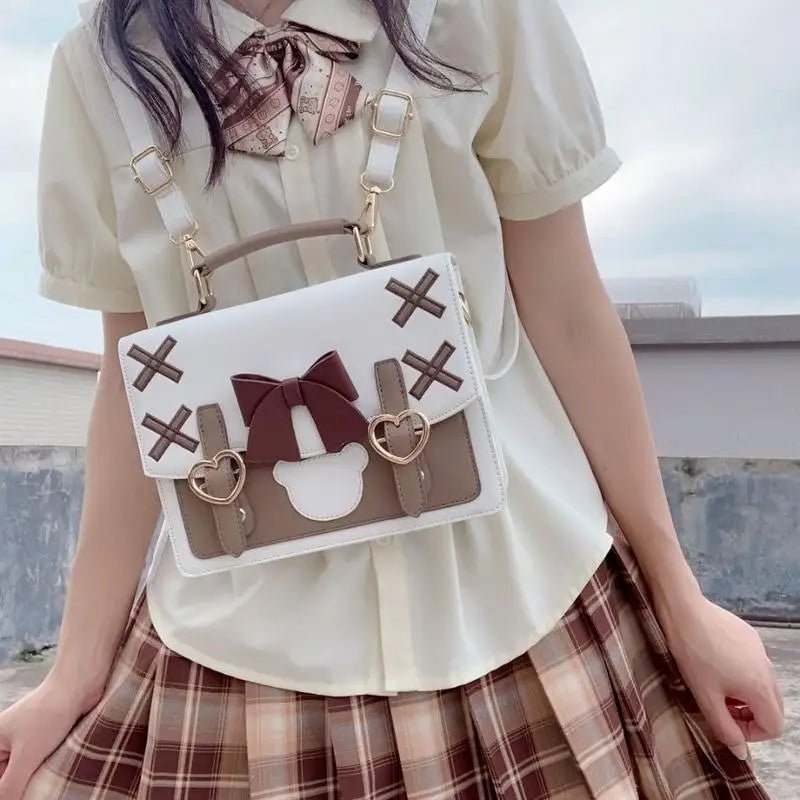 Baby Bear Lolita Handbag with Luxurious Vegan Suede and Leather - Cosparty