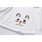 Baby Bear Pom-Pom Embellished Hoodie in White or Brown - sweater