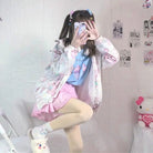 Baby Bear Windbreaker Jacket in Pastel Colors for Kawaii Lovers - Cosparty