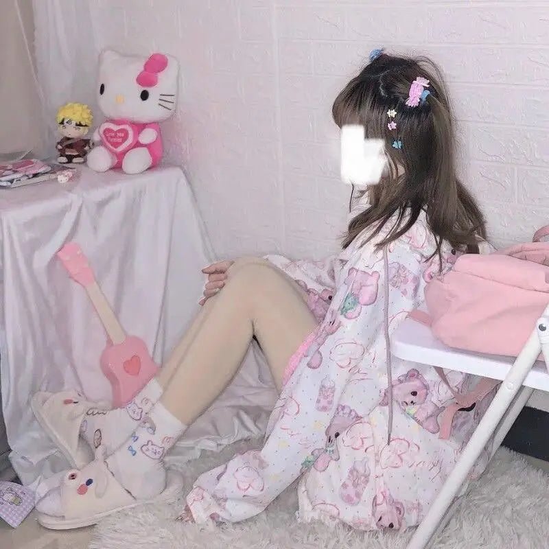 Baby Bear Windbreaker Jacket in Pastel Colors for Kawaii Lovers - Cosparty