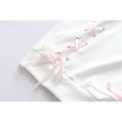 Baby Blue Narwhal Hoodie with Corset Lace - Up Ties - Cosparty