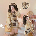 Baby Brown Cow Sweater Dress for Kawaii-Inspired Outfits - outfit