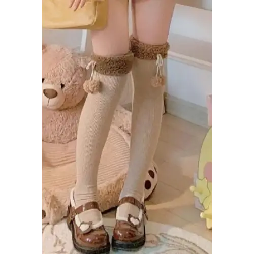 Baby Brown Cow Sweater Dress for Kawaii-Inspired Outfits - Socks Only / S - outfit