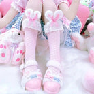 Baby Bun Lace Bunny Ear Lolita Stockings with Ruffled Doily Top - Cosparty