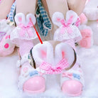 Baby Bun Lace Bunny Ear Lolita Stockings with Ruffled Doily Top - Cosparty