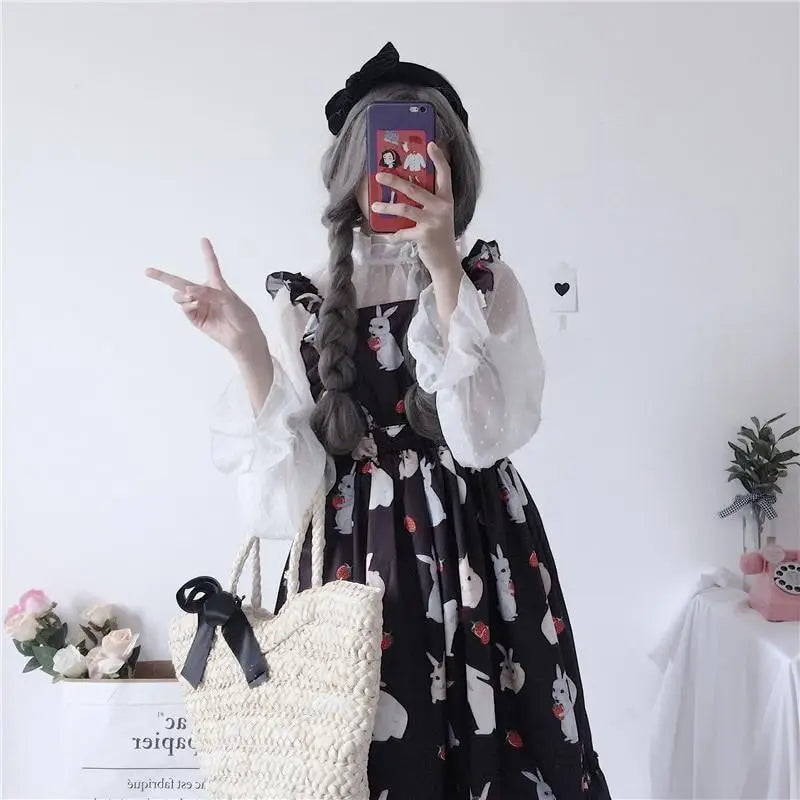 Baby Bunny Rabbit Suspender Dress for Kawaii Cuties - dress