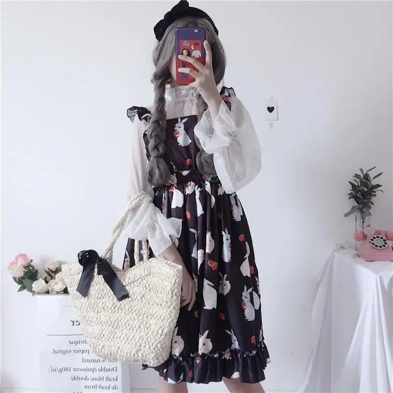 Baby Bunny Rabbit Suspender Dress for Kawaii Cuties - dress