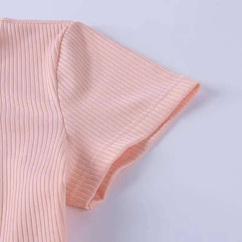 Baby Girl Pink Retro 90's Inspired Crop Top - Cosparty