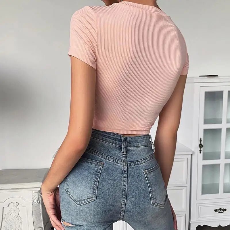 Baby Girl Pink Retro 90's Inspired Crop Top - Cosparty