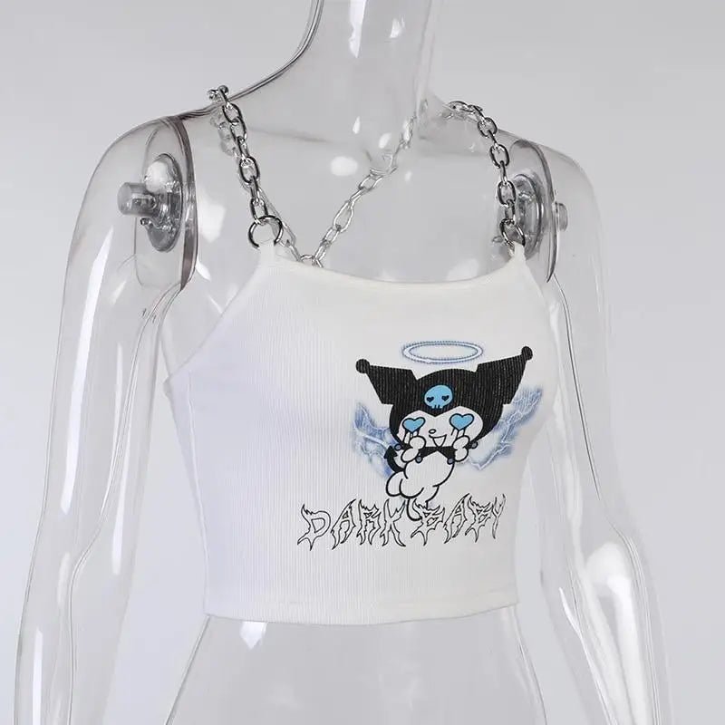 Baby Kuromi Crop Top with Chain Straps for Edgy Little Ones - Cosparty