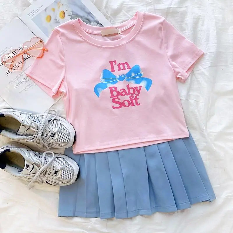 Baby Oil Inspired Pink I’m Baby Soft Crop Top - Shirt