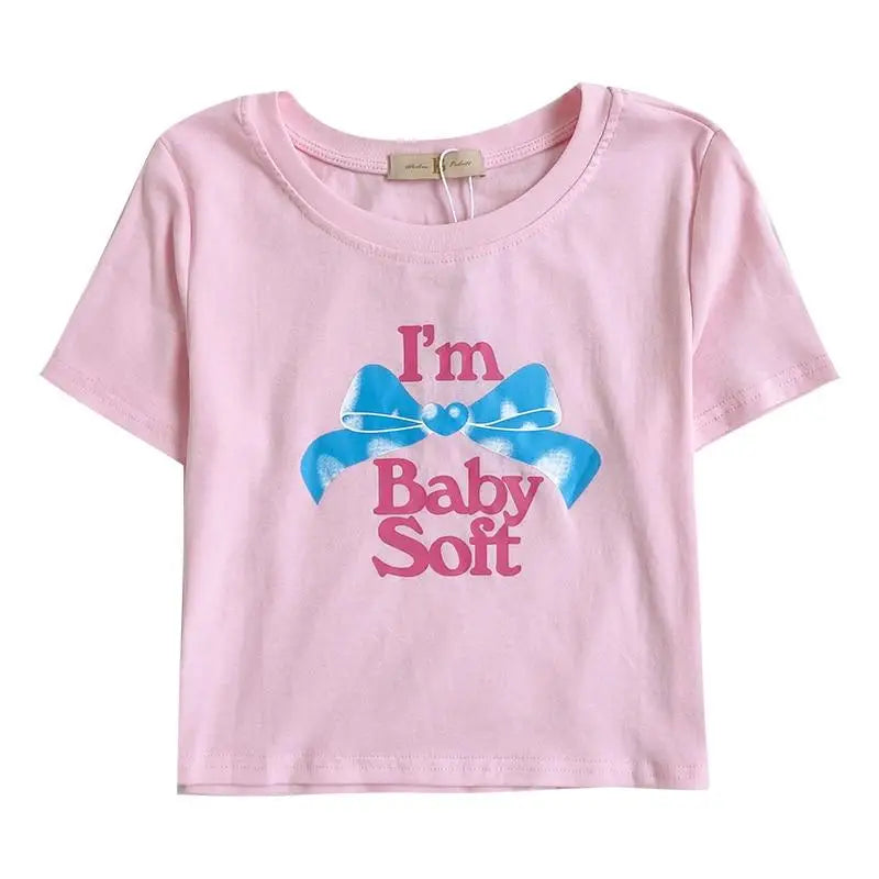 Baby Oil Inspired Pink I’m Baby Soft Crop Top - Shirt