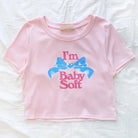 Baby Oil Inspired Pink I’m Baby Soft Crop Top - Shirt