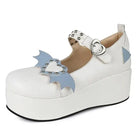 Babydoll Platform Wedge Mary Jane Shoes with Heart Buckle - Cosparty