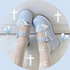 Babydoll Platform Wedge Mary Jane Shoes with Heart Buckle - shoes