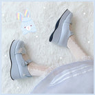 Babydoll Platform Wedge Mary Jane Shoes with Heart Buckle - shoes