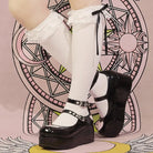 Babydoll Platform Wedge Mary Jane Shoes with Heart Buckle - Cosparty