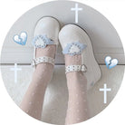 Babydoll Platform Wedge Mary Jane Shoes with Heart Buckle - shoes