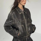 Babydoll Pleather Moto Jacket for Pastel Goth Style Enthusiasts - Cosparty