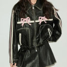Babydoll Pleather Moto Jacket for Pastel Goth Style Enthusiasts - Cosparty