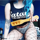 Bamboo Paddle with Heart Accents and Hanging Rope - Cosparty