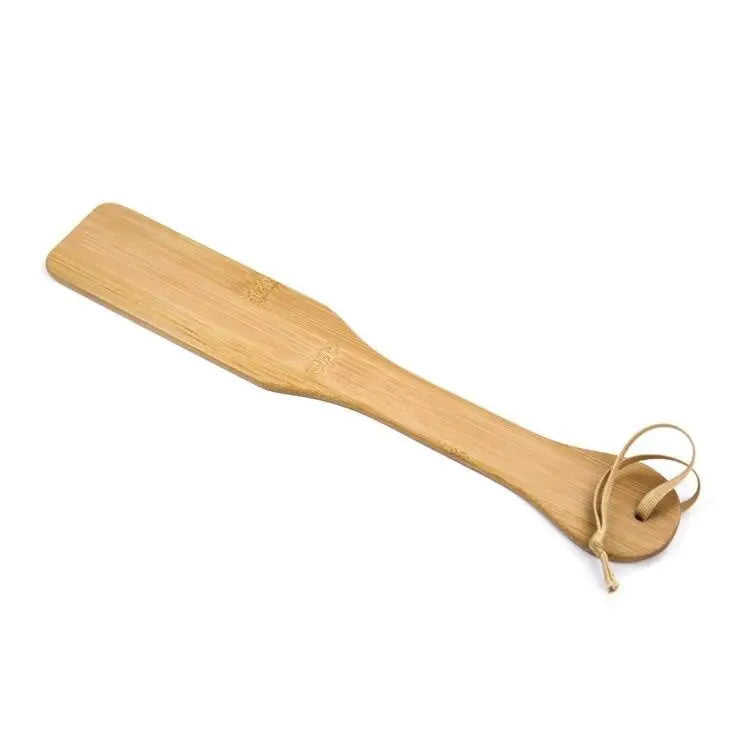 Bamboo Paddle with Heart Accents and Hanging Rope - paddle