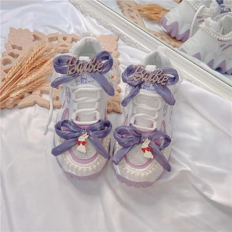 Barbie Harajuku Purple and White Lolita Sneakers - shoes